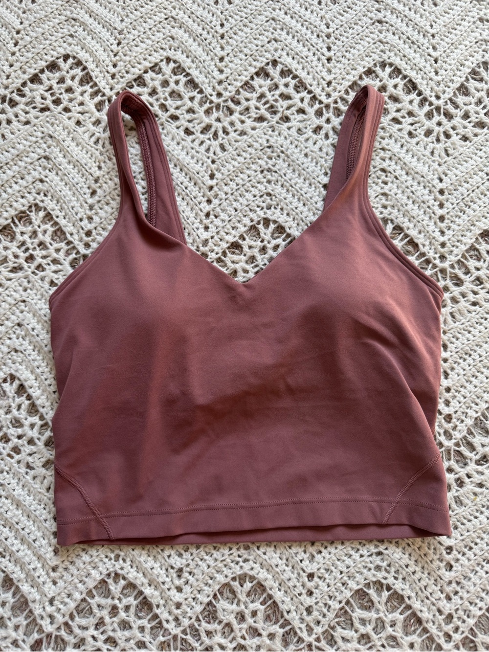 lululemon Dusty Mauve Seamless Bralette Align Tank Size 4 Like New Sport Bra